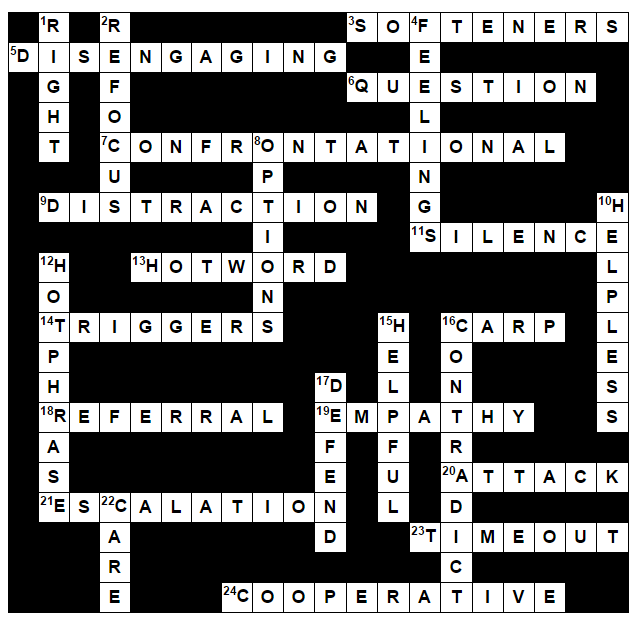 Defusing Angry Parents Crossword Solution